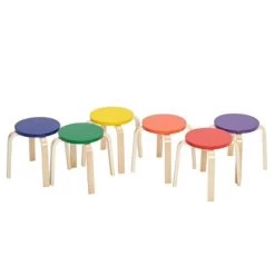 ECR4Kids Bentwood Stacking Stools For Kids, Playroom/Daycare Flexible Seating, 12" Height, 6-Piece -Professional Childrens Furniture Store GUEST d26efc6d bd84 4d55 9880 bfe5c21f9679