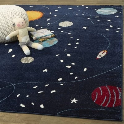 Space Explorer Kids' Rug Blue - Balta Rugs 2 Space Explorer Kids' Rug Blue - Balta Rugs - Image 2