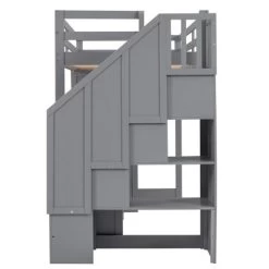 Twin Size Loft Bed With Wardrobe, Staircase, Desk And Storage Drawers - ModernLuxe -Professional Childrens Furniture Store GUEST d2eb66cd dc3f 483a 9a1d afac8eb3ba5d