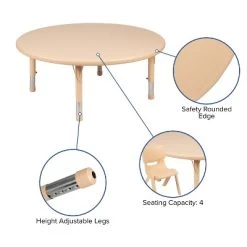 Flash Furniture 45" Round Plastic Height Adjustable Activity Table 16 Flash Furniture 45" Round Plastic Height Adjustable Activity Table -Professional Childrens Furniture Store GUEST d37b8127 dea3 4762 a835 1b56fc55a2eb