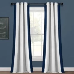 40"x84" Kids' Block Border 100% Lined Grommet Blackout Single Window Curtain Panel - Lush Décor -Professional Childrens Furniture Store GUEST d5a8b37d 52f7 4b4c ae8f b08a1b3e12ff