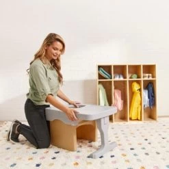 ECR4Kids Tri-Me Cube Chair Desk, Kids Furniture, Light Grey -Professional Childrens Furniture Store GUEST d5f66553 1476 48b8 a979 7f3d7c36908e