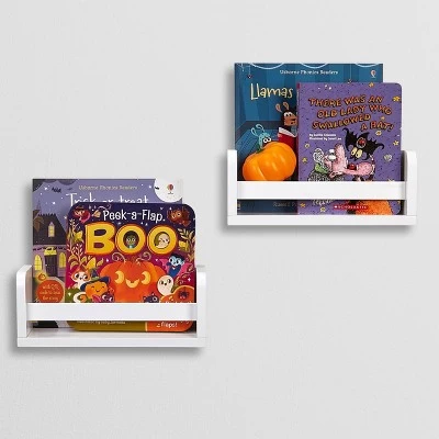 2pk Kids' 10" Floating Wall Mount Bookshelf Set White - RiverRidge Home 8 2pk Kids' 10" Floating Wall Mount Bookshelf Set White - RiverRidge Home - Image 8