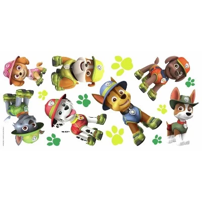 RoomMates PAW Patrol Jungle Peel And Stick Giant Wall Decals Single Sheet 1 RoomMates PAW Patrol Jungle Peel And Stick Giant Wall Decals Single Sheet