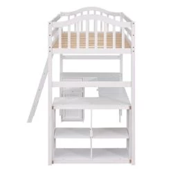 Twin Size Wooden Loft Bed With Drawers, Cabinet, Shelves And Desk-ModernLuxe -Professional Childrens Furniture Store GUEST d9040f2a e0a3 4009 b1bf 1808ffdeacf3