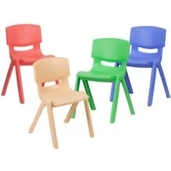 Emma And Oliver 4 Pack Plastic Stackable K-2 School Chair With 13.25"H Seat -Professional Childrens Furniture Store GUEST d92f50fc e6a6 4d3f a313 4a7a9487e8c0