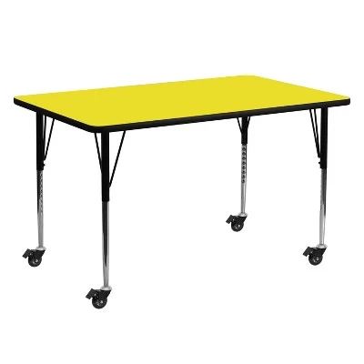 Flash Furniture Mobile 24''W X 60''L Rectangular HP Laminate Activity Table - Standard Height Adjustable Legs 2 Flash Furniture Mobile 24''W X 60''L Rectangular HP Laminate Activity Table - Standard Height Adjustable Legs - Image 2
