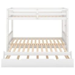 Twin Over Twin Pull-out Bunk Bed With Trundle Bed And Ladder-ModernLuxe -Professional Childrens Furniture Store GUEST da630906 d51b 45d3 859c 026158d76101