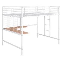 Full Size Metal Loft Bed With Desk And Grid - ModernLuxe -Professional Childrens Furniture Store GUEST dae25fb0 8c03 4677 92aa 690fb79be131