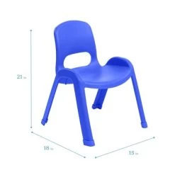 ECR4Kids SitRight Plastic Childrenās Chair, Indoors And Outdoors, 11in Seat Height, 4-Pack