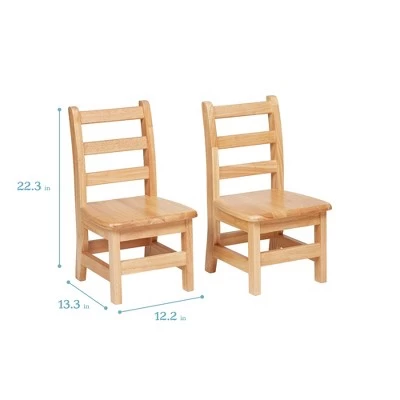 ECR4Kids Three Rung Ladderback Chair, Classroom Seating, Natural, 2-Pack 1 ECR4Kids Three Rung Ladderback Chair, Classroom Seating, Natural, 2-Pack