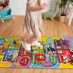 KC CUBS | DC Super Hero Girls Kids Hopscotch Number Counting Educational Learning & Game Play Nursery Bedroom Classroom Rug Carpet, 2' 7" X 6' 0" -Professional Childrens Furniture Store GUEST db87196b d718 45d3 974d 9cb5c106a8b5