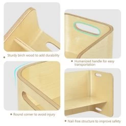 Costway 3 Piece Kids Wooden Table & Chair Set Children Multipurpose Homeschool Furniture -Professional Childrens Furniture Store GUEST dc70247d dd4c 44b9 9ebb fbfb3201ac7a