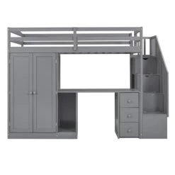 Twin Size Loft Bed With Wardrobe, Staircase, Desk And Storage Drawers - ModernLuxe -Professional Childrens Furniture Store GUEST dee9d9f4 3fb5 498b 92c3 015cb381a0ed