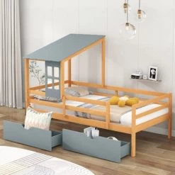 Twin Size House Low Loft Bed With Two Storage Drawers - ModernLuxe -Professional Childrens Furniture Store GUEST e1dca61d fda9 4e74 b7bf 006a0e1b202f