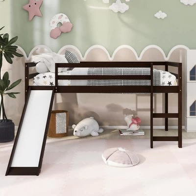 Twin Size Loft Bed With Slide - ModernLuxe 1 Twin Size Loft Bed With Slide - ModernLuxe