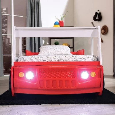 Twin Kamphora Fire Truck Engine Youth Bed - Red - MiBasics 4 Twin Kamphora Fire Truck Engine Youth Bed - Red - MiBasics - Image 4