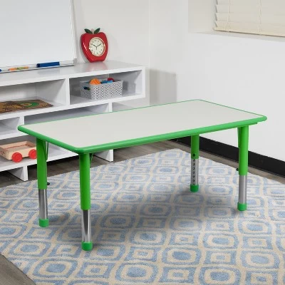 Emma And Oliver 23.625"W X 47.25"L Rectangular Plastic Height Adjustable Activity Table 1 Emma And Oliver 23.625"W X 47.25"L Rectangular Plastic Height Adjustable Activity Table