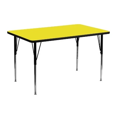 Flash Furniture 24''W X 48''L Rectangular HP Laminate Activity Table - Standard Height Adjustable Legs 5 Flash Furniture 24''W X 48''L Rectangular HP Laminate Activity Table - Standard Height Adjustable Legs - Image 5