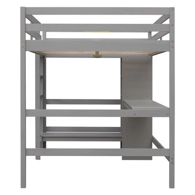 Full Size Loft Bed With Multifunction Shelves And Under-Bed Desk - ModernLuxe 9 Full Size Loft Bed With Multifunction Shelves And Under-Bed Desk - ModernLuxe - Image 9