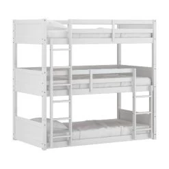 Twin Capri Wood Triple Bunk Bed White - Hillsdale Furniture
