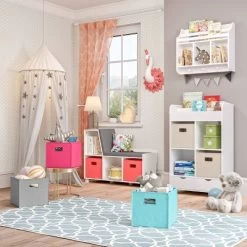 Kids' Book Nook Wall Shelf With Cubbies And Book Rack White - RiverRidge Home -Professional Childrens Furniture Store GUEST e6648e91 1fd0 4099 b221 0fc996be33bd