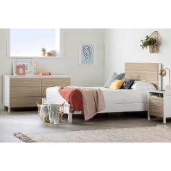 Munich 2 Drawer Nightstand - White/Soft Elm - South Shore -Professional Childrens Furniture Store GUEST e76e5db2 c47b 41cd afa4 4174a929a998