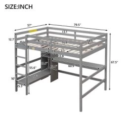 Full Size Loft Bed With Multifunction Shelves And Under-Bed Desk - ModernLuxe 12 Full Size Loft Bed With Multifunction Shelves And Under-Bed Desk - ModernLuxe -Professional Childrens Furniture Store GUEST e921bdd4 3d09 4ed6 a156 b4c9fc117a3b