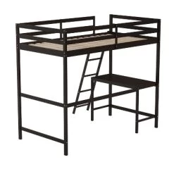 Emma And Oliver Twin Wood Loft Bed Frame With Protective Guardrails And Integrated Desk And Ladder For Use With Any 6-8" Thick Mattress 17 Emma And Oliver Twin Wood Loft Bed Frame With Protective Guardrails And Integrated Desk And Ladder For Use With Any 6-8" Thick Mattress -Professional Childrens Furniture Store GUEST eae645a1 e96e 49e9 aac6 cdd0e94d1447