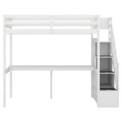 Twin Size Loft Bed With Storage Staircase And Built-in Desk-ModernLuxe -Professional Childrens Furniture Store GUEST ecc3a5b5 4808 4eae 8867 8bd52ed7244f