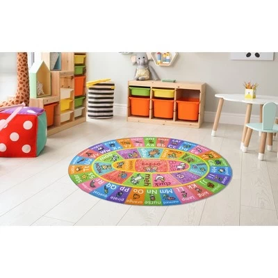 KC CUBS Boy & Girl Kids ABC Alphabet W/ Animals & Sounds Educational Learning & Fun Game Play Nursery Bedroom Classroom Oval Rug Carpet 2 KC CUBS Boy & Girl Kids ABC Alphabet W/ Animals & Sounds Educational Learning & Fun Game Play Nursery Bedroom Classroom Oval Rug Carpet - Image 2