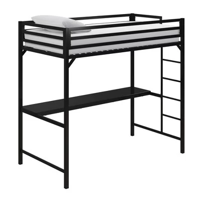 Twin Max Metal Loft Bed With Desk Black - Room & Joy 4 Twin Max Metal Loft Bed With Desk Black - Room & Joy - Image 4