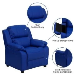 Flash Furniture Deluxe Padded Contemporary Kids Recliner With Storage Arms -Professional Childrens Furniture Store GUEST f1f4758f 6ad3 483a 9f98 f608d5e1cbe2