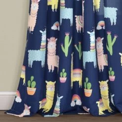52"x84" Make A Wish Southwest Llama Cactus Window Curtain Panels Set - Lush Décor -Professional Childrens Furniture Store GUEST f29e67f3 a97e 459f 906a 04bb19b32070