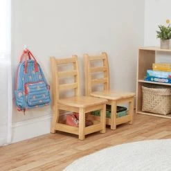 ECR4Kids Three Rung Ladderback Chairs With Storage, 2-Pack - Natural -Professional Childrens Furniture Store GUEST f2c06129 f0cd 4a12 93b8 770439f6bae8