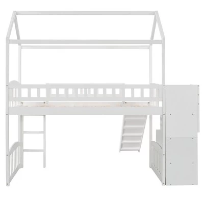 Twin Size House Shape Loft Bed With Two Drawers And Slide - ModernLuxe 6 Twin Size House Shape Loft Bed With Two Drawers And Slide - ModernLuxe - Image 6