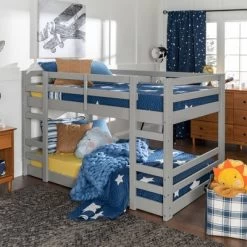 Twin Over Twin Indy Solid Wood Low Bunk Bed - Saracina Home -Professional Childrens Furniture Store GUEST f4a7cd82 6f05 4d13 9375 1d95fbdd13ee