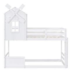 Twin Over Twin Bunk Bed With Roof, Window, Guardrails And Ladder - ModernLuxe -Professional Childrens Furniture Store GUEST f58c6ea6 a744 4778 9345 8b0dcde1bace