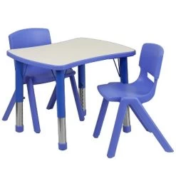 Flash Furniture 21.875"W X 26.625"L Rectangular Plastic Height Adjustable Activity Table Set With 2 Chairs -Professional Childrens Furniture Store GUEST f5c56560 2622 4040 bc8e 7ce9828ad495