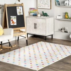 NuLOOM Ilse Colorful Dots Machine Washable Kids Area Rug