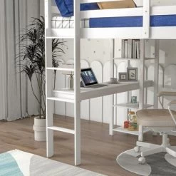 Wooden Loft Bed With Ladder, Desk And Shelves-ModernLuxe -Professional Childrens Furniture Store GUEST f7cd69ea fd8c 407d 8149 7603425db3b5