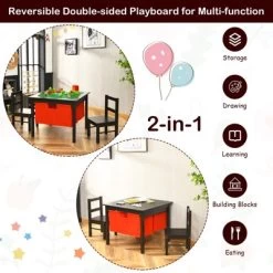 Costway 2-in-1 Kids Activity Table & 2 Chairs Set W/Storage Building Block Table -Professional Childrens Furniture Store GUEST f92756c2 ece8 4449 b71c 04d26b827a57