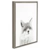 Fox Framed Canvas Art Gray (24"x18") - Uniek