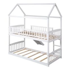 House Shape Twin Over Twin Bunk Bed With Slide - ModernLuxe -Professional Childrens Furniture Store GUEST fb4c7f2d 3d74 44b0 b2f4 b49290a2def6