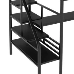 Metal Twin Size Loft Bed With Desk, Black - ModernLuxe -Professional Childrens Furniture Store GUEST fd75ed43 868f 488f 939c 6919579c8983