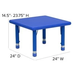 Flash Furniture 24" Square Plastic Height Adjustable Activity Table 14 Flash Furniture 24" Square Plastic Height Adjustable Activity Table -Professional Childrens Furniture Store GUEST fdf2af50 b140 476f ba13 f682a8c6f169