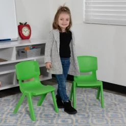 Emma And Oliver 2 Pack Plastic Stackable School Chair With 10.5"H Seat, Preschool Chair -Professional Childrens Furniture Store GUEST fdfc84e5 9950 4aa9 9f46 adc48bc601d2