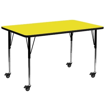 Flash Furniture Mobile 30''W X 72''L Rectangular HP Laminate Activity Table - Standard Height Adjustable Legs 2 Flash Furniture Mobile 30''W X 72''L Rectangular HP Laminate Activity Table - Standard Height Adjustable Legs - Image 2